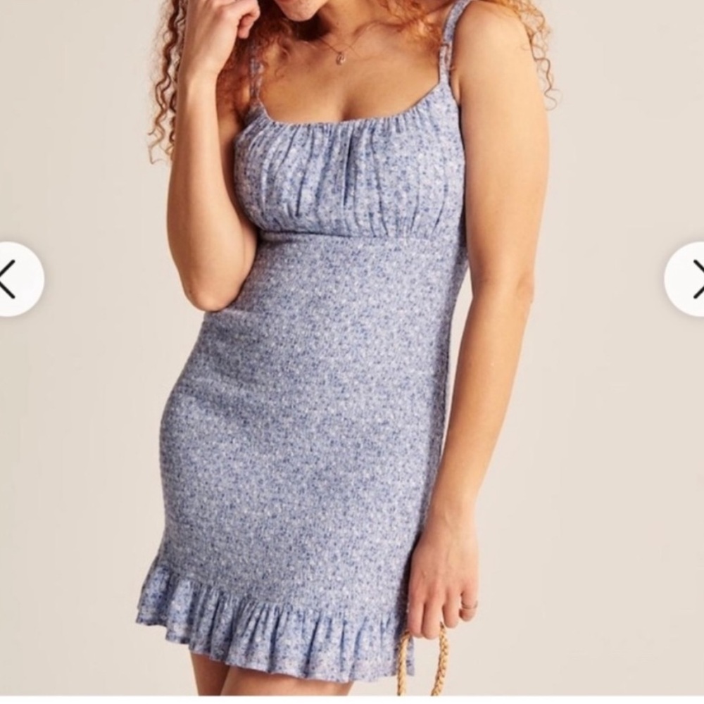 Abercrombie Blue Printed Smocked Mini Dress